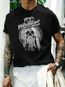 Men Plus Size T-Shirts - Black - View 1