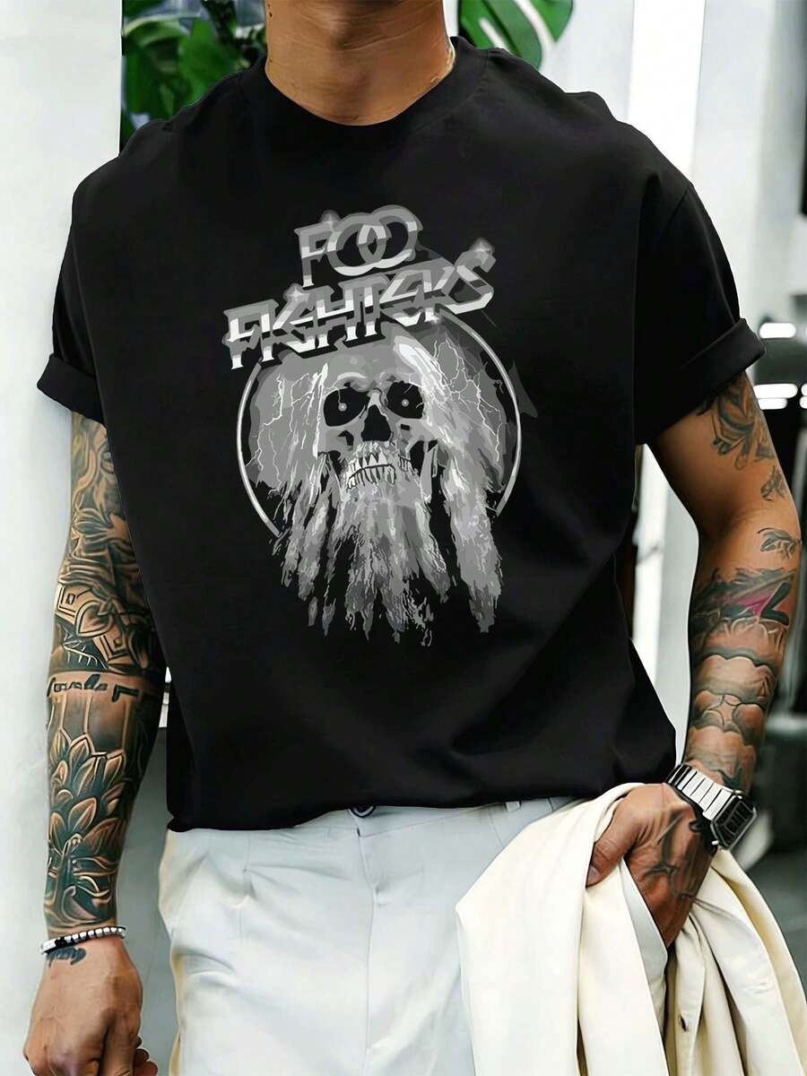 Men Plus Size T-Shirts - Black - View 1
