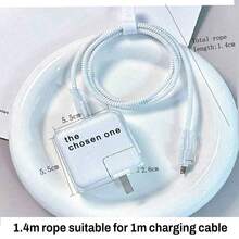 Letter Design Cable Protector Case Compatible With 30W-35W Apple Charger, Prevent Cable Breakage - Clear - View 6