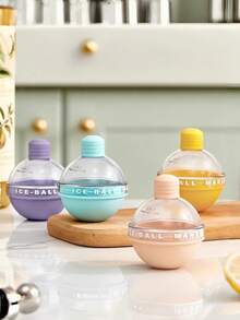 6个/4个/2个装硅胶灯泡冰球模具，适用于威士忌和鸡尾酒 - 圆形冰球模具 - 厨房工具 - 彩色 - 查看 8