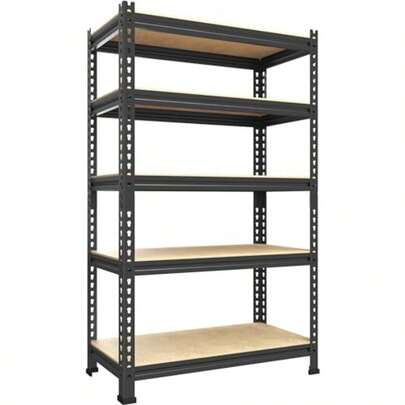 Storage Shelves 5 Tier Adjustable Garage Storage Shelving Heavy Duty Metal Storage Utility Rack Organizer Shelf Unit For Warehouse Pantry Closet Kitchen Basement 28" X 12" X 59" Blackgift