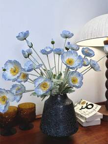 3 bông hoa anh túc giả bằng lụa, cao 23,6 inch (màu xanh băng giá), 4 bông mỗi cành, hoa giả, cây giả, thích hợp làm quà tặng Ngày của Mẹ, quà sinh nhật, quà Ngày lễ Tình nhân, quà tặng cho phụ nữ, quà tặng tri ân giáo viên, tiệc độc thân, trang trí phòng, trang trí nhà cửa, trang trí phòng tắm, trang trí nhà cửa, trang trí đám cưới. - Nhiều màu - Xem 7