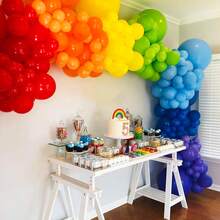 112 buc baloane curcubeu colorate ghirlandă arc kit, baloane din latex culori asortate pentru petrecere de ziua de naștere copil duș nuntă mireasă aniversare decorare - Multicolor - Vizualizare 6
