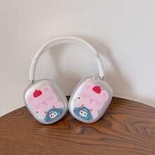 1 pieza Funda protectora con diseño de cerdo de dibujos animados compatible con los auriculares Apple Max - Multicolor - Ver 7