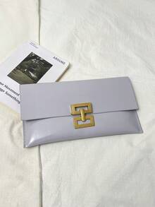 2026 New Crocodile Embossed Envelope Clutch Bag, High-Quality Minimalist Women's Underarm Bag, Large Capacity Solid Color Glossy Handbag - White - View 8