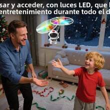 Juguetes voladores en miniatura y drones aptospara nifiosperfectos para regalos de cumpleafiosy Navidad. incluyemini robots y astronautas conluces LED, ideales para jugartanto en interiorescomo en exteriores - Blanco - Ver 2