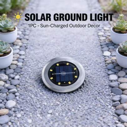 4/8/12个迷你太阳能8LED地埋灯，户外不锈钢太阳能景观灯，太阳能路径灯，适用于庭院、花园、走道、车道，太阳能供电，无需外部电源，适合户外使用