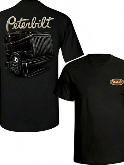 Camiseta de algodón puro para hombre, ropa masculina, camiseta con estampado, camiseta con estampado de camión Peterbilt – Camiseta con estampado audaz de semirremolque para camioneros y amantes de los camiones, camiseta clásica con el logotipo de Big Rig, regalo perfecto para entusiastas de Peterbilt, conductores y fanáticos del transporte. Ropa de verano, ropa urbana.