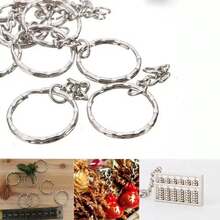 10/20/50/60Pcs Metal Blank Keyring Stamped Keychain Split Ring Keyfob Key Holder Rings Women Men DIY Key Chains Key Ring Accessories - Keychain - View 9