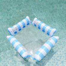 成人充气水上吊床躺椅 - PVC材质，可折叠条纹充气泳池漂浮垫，适合泳池派对和夏季礼物 - 充氣浮排 - 查看 12