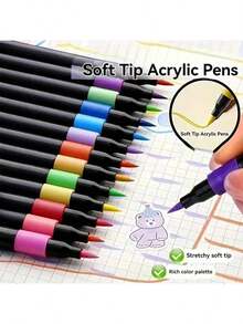 80-Piece/Set Direct Liquid High-Gloss Acrylic Markers, Gel Pens, Large-Capacity Quick-Dry Art Color Pens, Back-To-School, DIY Planner Pen Set, Drawing Set, Study Stationery, Color Markers, Suitable For Ceramics, Glass, Plastic, Wood, Stones, Etc. - Multicolor - View 6