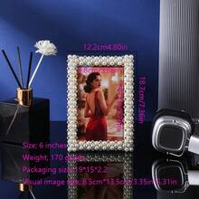 1pc Faux Pearl Photo Frame, Suitable For Display Stands, Desktop DIY Wall Decor, Artist Home Decor, Birthday Party, Wedding Anniversary, Christmas Gift, Includes Random Insert Paper - Multicolor - View 12