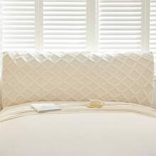1pc Soft Plush Headboard Cover, Warm Dust-Proof Headboard Protector For Winter, Decorative Open-Style Dual-Sided Fleece Headboard Cover, Large Size Pet-Friendly Furniture Protector, Easy To Clean, Warm For Autumn/Winter - White - View 6