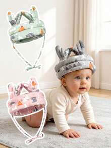 1pc Deer Horn Shaped Baby Anti-Collision Helmet, Toddler Anti-Fall Head Protection Cap, Breathable Washable All Season Essential For Baby Crawling And Walking - Multicolor - View 1