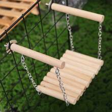 Bird Parrot Ladder Perch Hanging Cage Perch Chewing Parakeet Climbing Toy Wood Ladder For Medium Small Bird - 1pc Training Hoop - View 3