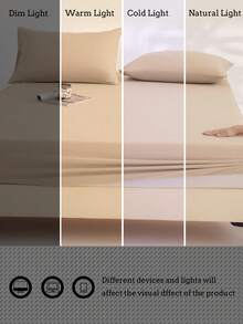 1 件套柔软磨毛床笠套装（1 个床笠 + 2 个枕套），适用于卧室和客房，四季皆宜，可机洗，颜色：苔藓绿/蓝色/深咖啡色 - 香檳色 - 查看 9