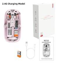 Ratón inalámbrico transparente M233 de 3 modos, 2.4G inalámbrico y BT5.1, batería recargable de 500mAh, silencioso - Ver 17