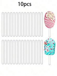 1/10/20pcs Reusable Acrylic Popsicle Mold, Ice Cream Stick, Cake Pop, Mirror Ice Pop Stick, Homemade Ice Cream Cake Lollipop Mold For Party Craft - Multicolor - View 11
