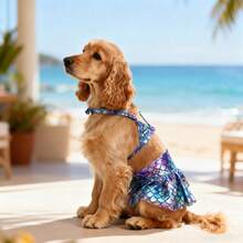 狗狗泳衣套装，宠物比基尼套装，中小型犬沙滩装 - 彩色 - 查看 6