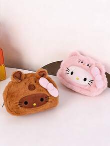 SANRIO 角色扮演毛绒铅笔盒 - 可爱卡通毛绒文具包，适合女孩 - 毛絨款 - 查看 3