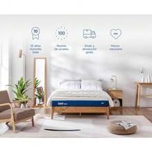 Luuna Blue Colchón Individual Colchón Memory Foam 24cm de Altura Firmeza Media Colchones en Caja 3 Capas de Espuma de Alta Densidad Colchón Fresco - Rey Azul - Ver 5