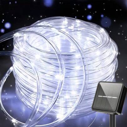 Multi Color Changing Solar LED Tube Lights, Flexible Solar Powered String Lights, 8 Modes IPX4 Waterproof Auto Light Sensor For Christmas Halloween Outdoor Garden Party Decor