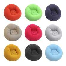 1pc Inflatable Sofa, Inflatable Lazy Sofa, PVC Single Spherical Sofa, Foldable Outdoor Leisure Sofa Chair (Bulk Goods With Gray And Black Bottoms, Shipped Randomly) - Khaki - View 10