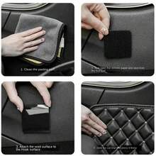 20 Sets/40pcs Adhesive Magic Tape, Double-Sided Invisible Non-Slip Car Floor Mat Fixator - Black - View 4