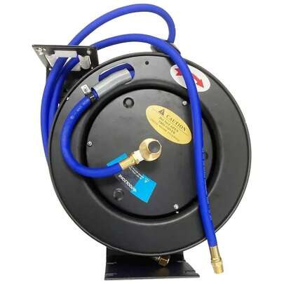 Air Hose Reel 3/8" 30 Ft Auto Rewind Hybrid Rubber Hose Retrtable 300PSI