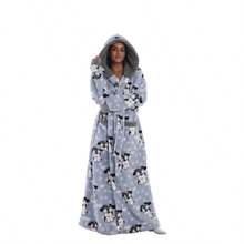 Neue Herbst-Winter-Faulbettdecke, TV-Decke, Outdoor-Kälteschutz-Kapuzen-Loungewear, Langarm, Verdickter Paar-Kapuzen-Bademantel, Loungewear - Pinguin - Übersicht 11