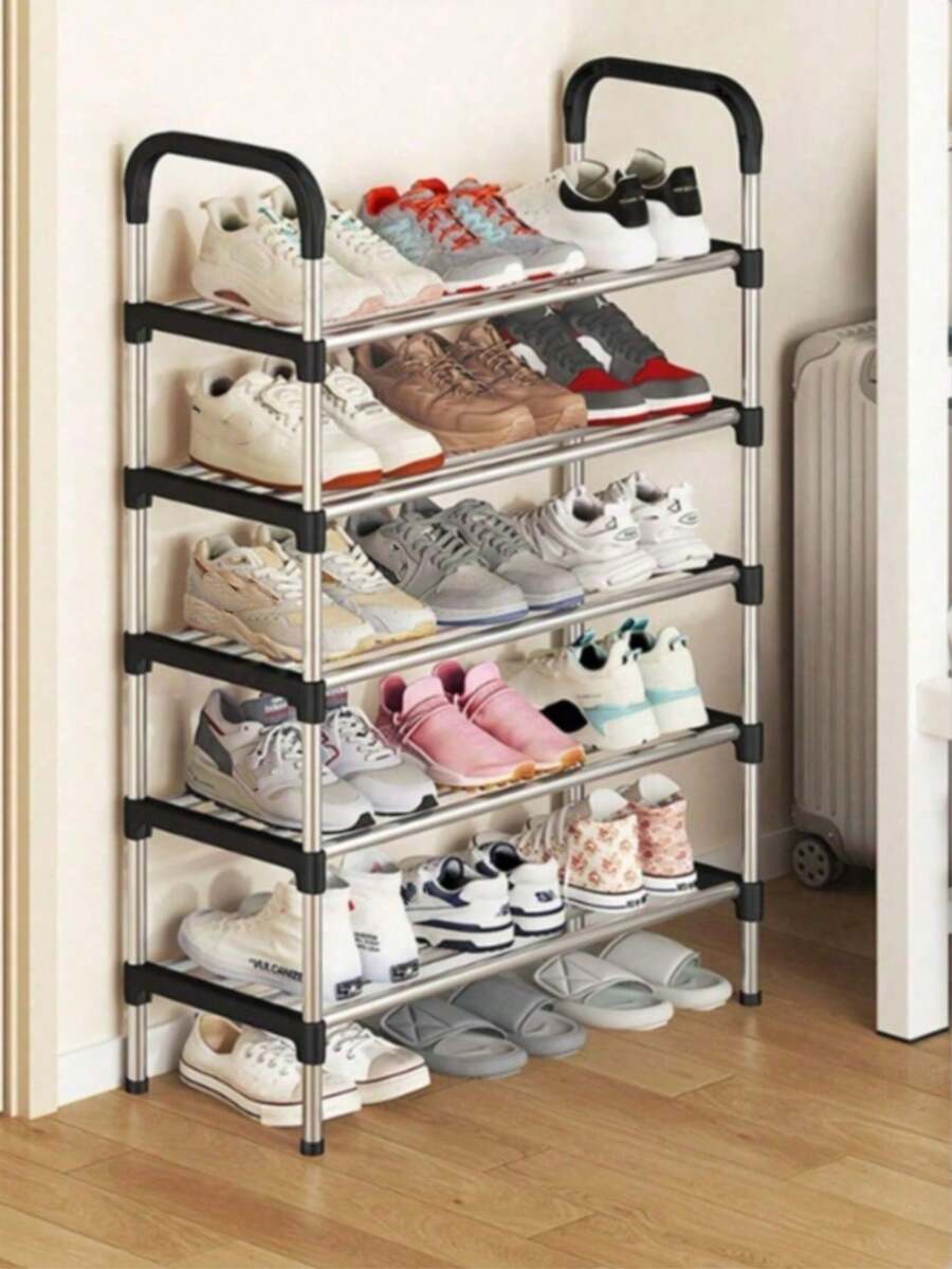 1pc Adjustable Multi-Tier Metal & Plastic Shoe Rack - Freestanding Shoe Organizer Suitable For Entryway, Hallway, Bedroom, Living Room - Easy Assembly, Space-Saving Design, Fits Various Room Types, Christmas, Winter - Multicolor - View 1