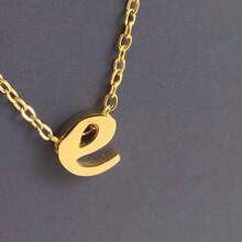 1pc Minimalist Stainless Steel 26 Initial Letter Necklace Pendant, Suitable For Commuting And Daily Wear - Yellow Gold - View 14