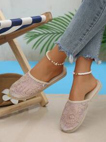 Giày bệt slip-on thoáng khí kiểu dáng mới năm 2026 cho mùa xuân/hè. - màu hồng nhạt - Xem 3