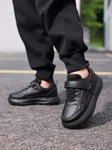 Giày thể thao thường ngày unisex dành cho thanh thiếu niên, màu đen, thích hợp đi học/đi làm, phù hợp mọi mùa. - màu đen - Xem 2