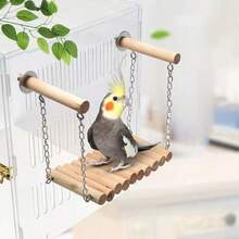 Bird Parrot Ladder Perch Hanging Cage Perch Chewing Parakeet Climbing Toy Wood Ladder For Medium Small Bird - 1pc Training Hoop - View 5