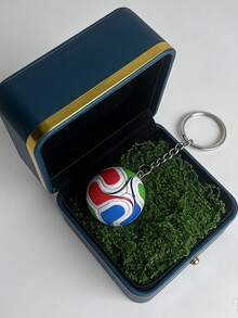 Cute Mini Football Keychain, Creative Sports Style Keyring Gift Box, Perfect Bag Decoration, Small Gift For Friends, Party Favors, Or School Rewards - A - View 6