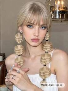 18 Inch 2pcs Hand-Woven Bubble Twist Braids Wig With Elastic Rubber Band, Heat Resistant Synthetic Wig, Suitable For Women - Multicolor - View 3