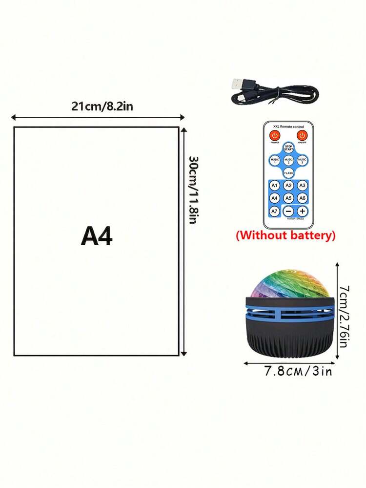 [Aurora Projector] Aurora Projector, Aurora LED Galaxy Starry Sky Night Light | Suitable For Bedroom, Home Theater Decor, Christmas, Halloween, Wedding, Party Holiday Gifts | Compatible With Power Bank, Adapter (No Battery, Includes Electronic Products) - Multi-color light - View 4
