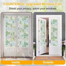 Window Privacy Film Stain Glass Window Film Rainbow Window Film Window Clings Non-Adhesive Reusable Ornamental For Bedroom (Leaf Rainbow, 17.5 X 78.7 In) - 黛西彩虹 - 查看 5