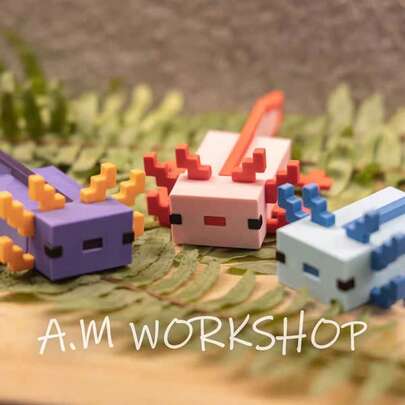 3D打印墨西哥钝口螈，水族箱装饰，景观摆件，毛绒玩具模型，生日礼物，圣诞礼物，完美礼物