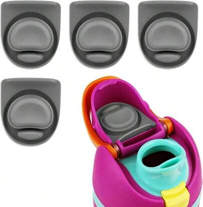 4pcs Stopper Compatible With 24oz 32oz, Lid Gasket 16/19/24/32/40oz Seal Bottle Cap Mouth Stopper Part Silicone Plug Accessories  (Gray)