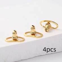 4个极简铜质猪鼻子耳塞，耳饰配件，防止耳垂下垂，DIY饰品，礼品及日常用品 - 彩色 - 查看 9
