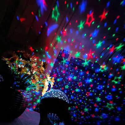 Smart RGB LED Star Projector Lamp, USB Powered With Automatic Color Transition And Flashing Modes, Suitable For Ceiling Projection In Bedroom, Game Room, Home Theater