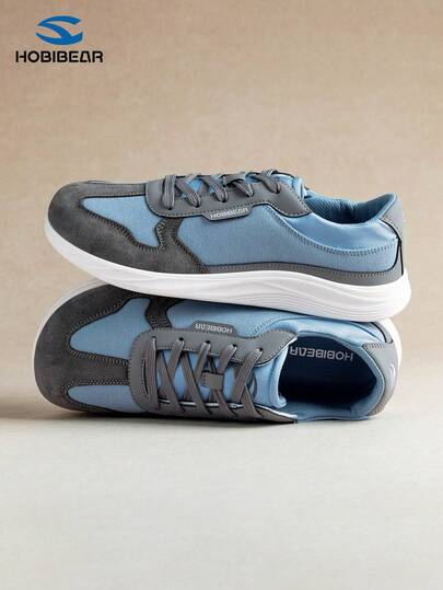 HOBIBEAR 男士复古极简运动鞋，撞色低帮滑板鞋，软底设计，适合日常通勤，四季皆宜