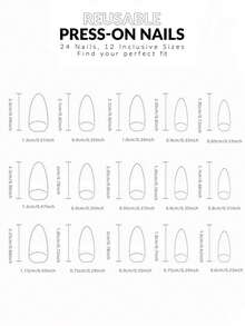 24pcs Sweet & Spicy Aurora Pastel Nail Stickers + 1pc Jelly Gel + 1pc Nail Buffer Press On Nails - Pink - View 6