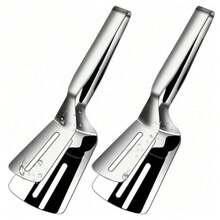 1 kẹp cá bằng thép không gỉ - Dụng cụ nhà bếp tiện dụng để lật cá, bít tết và các loại thực phẩm khác - Bền và dễ vệ sinh - Thích hợp cho gia đình và nhà hàng - Bạc - Xem 9