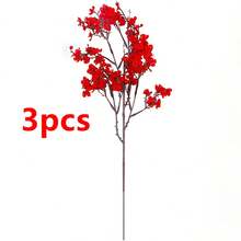 1/3支人造满天星花束，适用于婚礼、家居、餐厅、卧室、花瓶装饰、节日生日派对、婚礼装饰、鲜花、情人节礼物、新年DIY材料、家居装饰、圣诞节装饰、房间装饰等。 - 紅色 - 查看 8