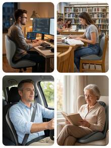 Shell Shaped Ergonomic Seat Cushion With Tailbone Pressure Relief Bionic Memory Seat For Long Hour Sitting Adults Breathable Office Workers Cushion To Improve Sitting Posture Desk Accessories Room Decor - Multicolor - View 10