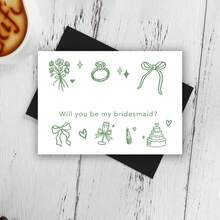 Bạn có muốn làm phù dâu của tôi không? Thiệp mời phù dâu, nơ cài tóc, thiệp mời phù dâu, quà tặng phù dâu, thiệp quà tặng cho tiệc cưới - 1PC - Xem 7