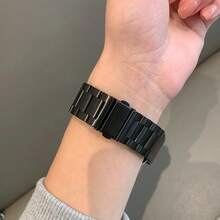 1条兼容表带，黑色金属表带，不锈钢可调节表带，兼容华为手表、智能手环 Fit 1/Fit 2/Fit 3/Fit 4/Fit 4 PRO - 黑色 - 查看 4